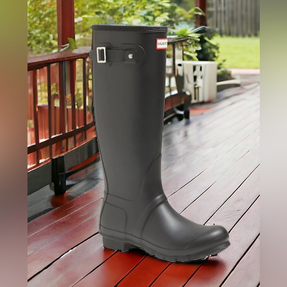 Hunter Original Tall  GLOSS Rain Boots BLACK SIZE US 6/UK 4 - Picture 8 of 8
